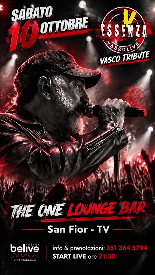 Evento ESSENZA VascoLive @The One Lounge Bar Concerto Live Vasco Rossi Tribute Locandina ESSENZA VascoLive @The One Lounge Bar Concerto Live Vasco Rossi Tribute - sabato 10 ottobre ore 21:30 - 23:30