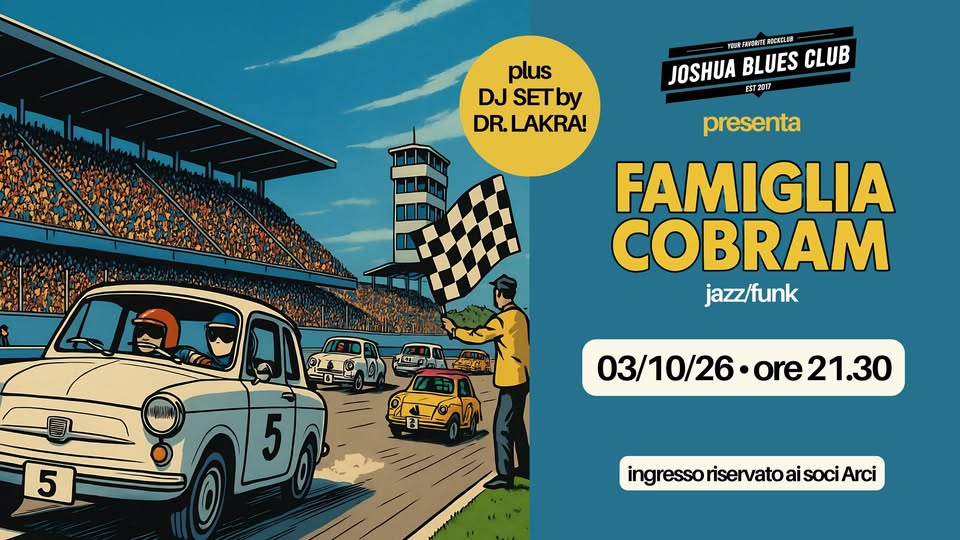 Evento Famiglia Cobram Locandina Famiglia Cobram - sabato 3 ottobre ore 21:30 - 23:30