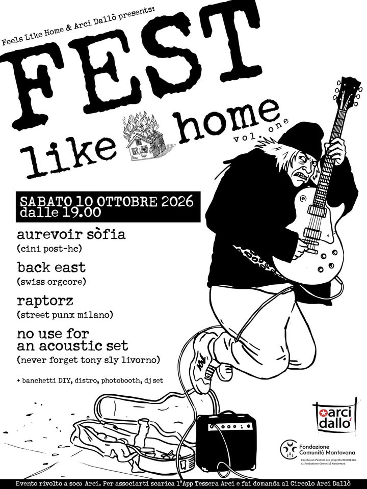 Evento Fest Like Home – Arci Dallò Locandina Fest Like Home – Arci Dallò - sabato 10 ottobre ore 19:00 - 21:00