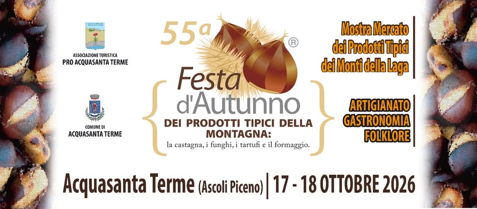 Evento Festa d’Autunno – 55a edizione Locandina Festa d’Autunno – 55a edizione - da sabato 17 ottobre - domenica 18 ottobre 2026 ore 13:00 ore 23:45