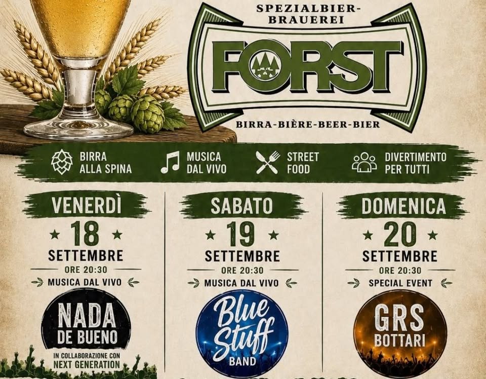 Evento Festa della birra Locandina Festa della birra - da venerdì 18 settembre - sabato 19 settembre 2026 ore 19:30 ore 00:00