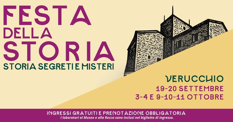 Evento Festa della storia 2026 – Storia, segreti e misteri Locandina Festa della storia 2026 – Storia, segreti e misteri - da sabato 3 ottobre - domenica 11 ottobre 2026 ore 10:00 ore 18:00