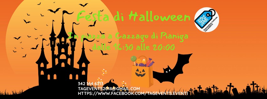 Evento Festa di Halloween 2026 a Cazzago di Pianiga Locandina Festa di Halloween 2026 a Cazzago di Pianiga - sabato 31 ottobre ore 16:30 - 18:30