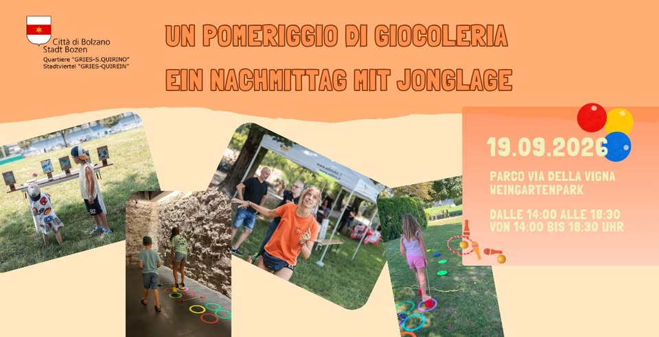 Evento Festa di Quartiere Gries – S.Quirino – Stadtviertelfest Gries – Quirein Locandina Festa di Quartiere Gries – S.Quirino – Stadtviertelfest Gries – Quirein - sabato 19 settembre ore 14:00 - 18:30