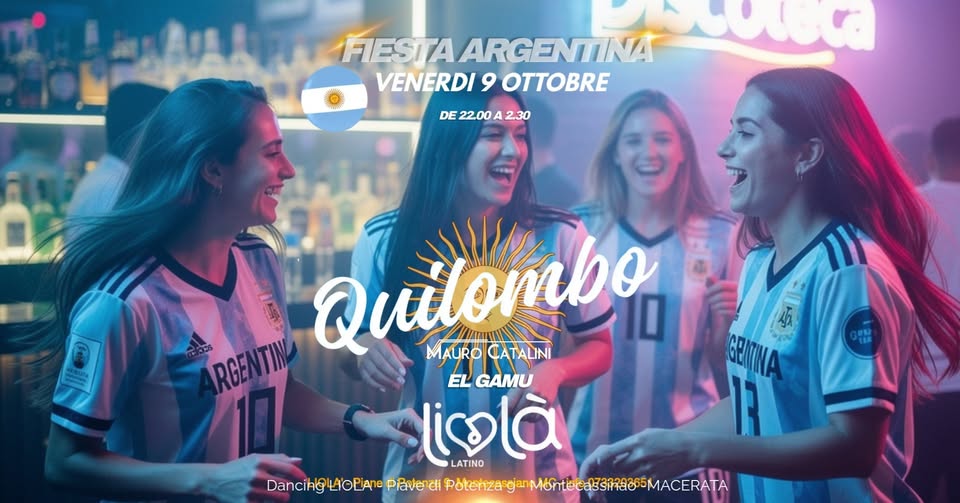 Evento Fiesta Argentina Macerata Locandina Fiesta Argentina Macerata - venerdì 9 ottobre ore 22:00 - 02:30