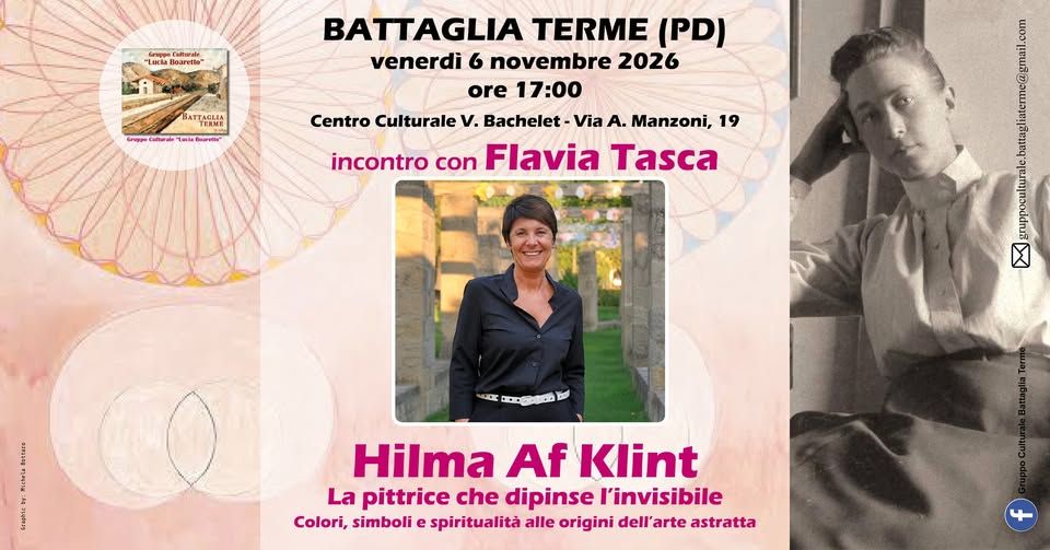 Evento Flavia Tasca – Hilma Af Klint Locandina Flavia Tasca – Hilma Af Klint - venerdì 6 novembre ore 17:00 - 19:00