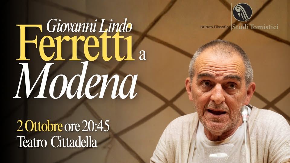 Evento G. L. Ferretti A Modena “Dialogo Tra Anime” Locandina G. L. Ferretti A Modena “Dialogo Tra Anime” - venerdì 2 ottobre ore 20:45 - 22:45