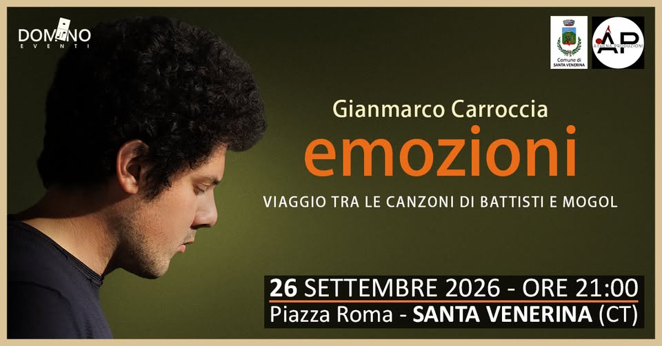 Evento Gianmarco Carroccia – EMOZIONI Locandina Gianmarco Carroccia – EMOZIONI - sabato 26 settembre ore 21:00 - 23:00
