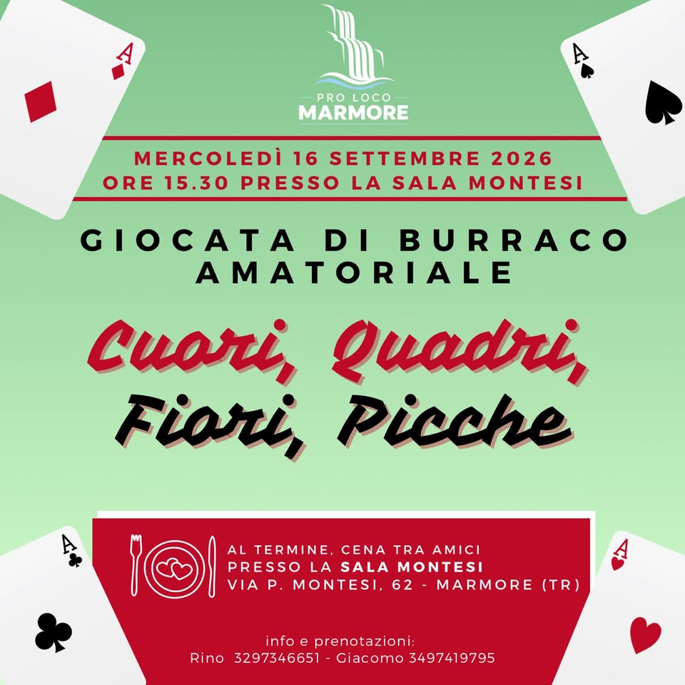 Evento Giocata di burraco amatoriale Locandina Giocata di burraco amatoriale - mercoledì 16 settembre ore 15:30 - 17:30
