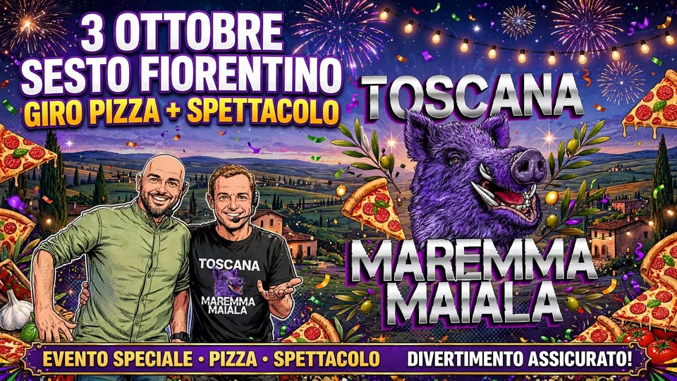 Evento Giropizza con Toscana maremmamaiala Locandina Giropizza con Toscana maremmamaiala - sabato 3 ottobre ore 19:30 - 21:30