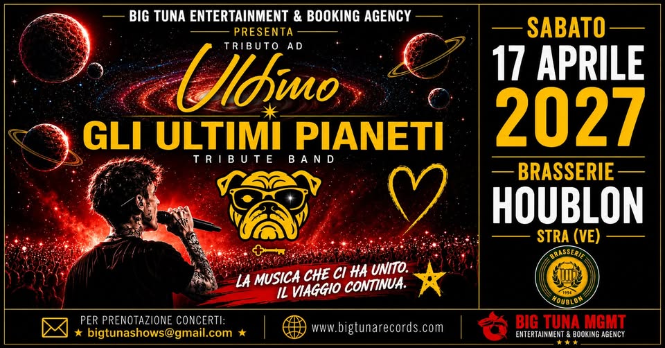 Evento Gli Ultimi Pianeti – Ultimo Tribute Band Live@Brasserie Houblon, Stra (Ve) Locandina Gli Ultimi Pianeti – Ultimo Tribute Band Live@Brasserie Houblon, Stra (Ve) - sabato 17 aprile ore 21:30 - 23:30