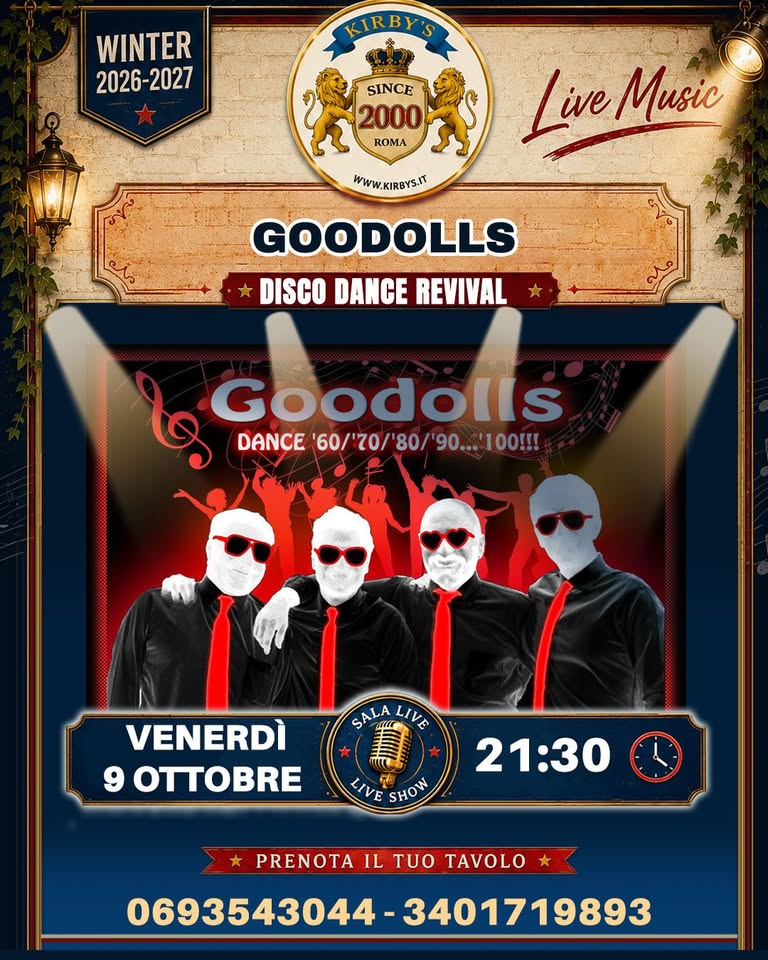 Evento Goodolls@Kirby’s Locandina Goodolls@Kirby’s - venerdì 9 ottobre ore 21:30 - 23:30