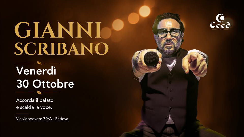 Evento Grande musica, animazione e sapori a Km0 con Gianni Scribano! Locandina Grande musica, animazione e sapori a Km0 con Gianni Scribano! - venerdì 30 ottobre ore 19:00 - 21:00