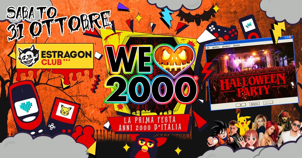 Evento Halloween We Love 2000R Party Bologna – Sabato 31 Ottobre – Estragon Club Locandina Halloween We Love 2000R Party Bologna – Sabato 31 Ottobre – Estragon Club - sabato 31 ottobre ore 23:00 - 04:30