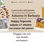 Immagine evento Happy Orgosolo con pranzo dei pastori sabato 17 ottobre a E 60,00 a Orgosolo (NU) Happy Orgosolo con pranzo dei pastori sabato 17 ottobre a E 60,00 a Orgosolo (NU) il 17 ottobre 2026