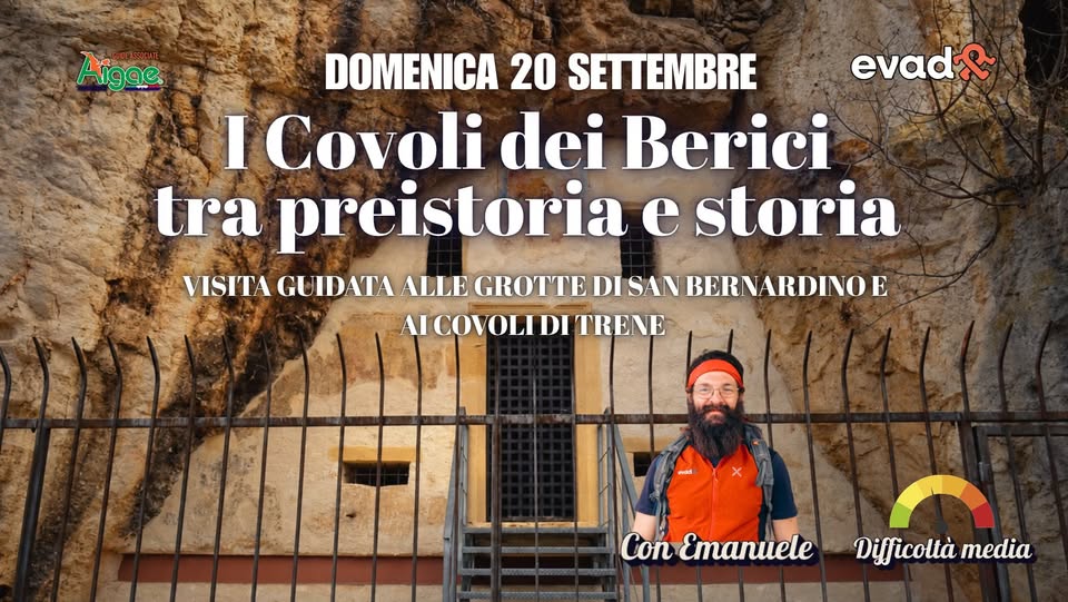 Evento I COVOLI DEI BERICI tra preistoria e storia Locandina I COVOLI DEI BERICI tra preistoria e storia - domenica 20 settembre ore 14:00 - 16:00