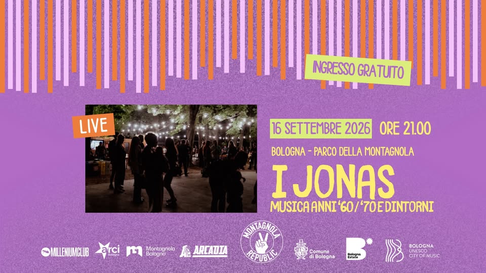 Evento I JONAS live Musica anni ’60/’70 e dintorni – Montagnola Republic Locandina I JONAS live Musica anni ’60/’70 e dintorni – Montagnola Republic - mercoledì 16 settembre ore 21:00 - 23:00