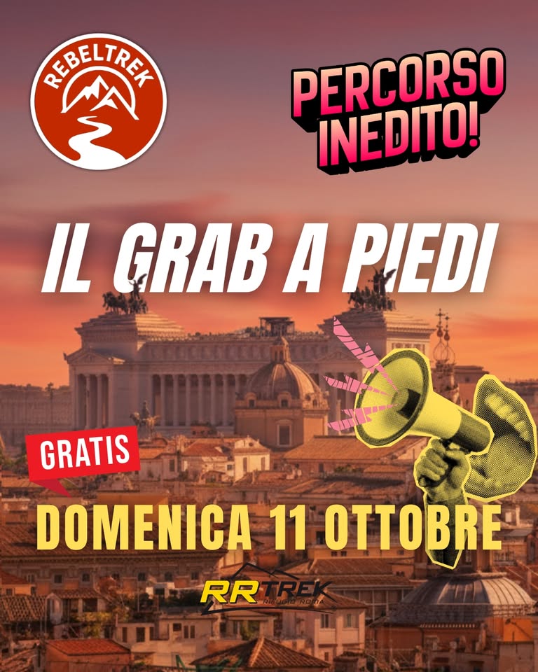 Evento Il Grab A Piedi Con Rebeltrek Locandina Il Grab A Piedi Con Rebeltrek - domenica 11 ottobre ore 09:00 - 11:00