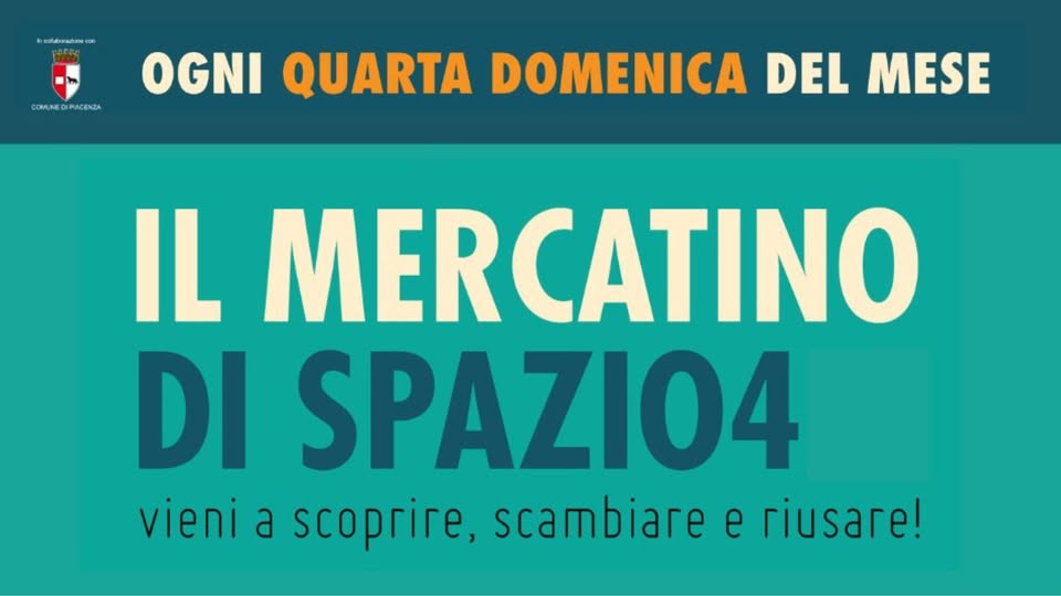 Evento Il Mercatino Di Spazio4 Locandina Il Mercatino Di Spazio4 - domenica 27 settembre ore 09:00 - 19:00