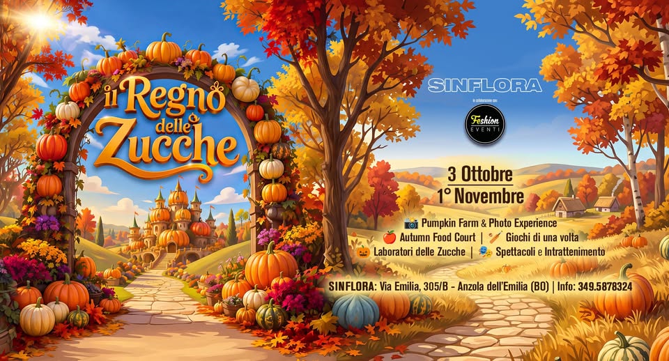 Evento Il Regno delle zucche Locandina Il Regno delle zucche - da sabato 3 ottobre - domenica 1 novembre 2026 ore 10:00 ore 20:00