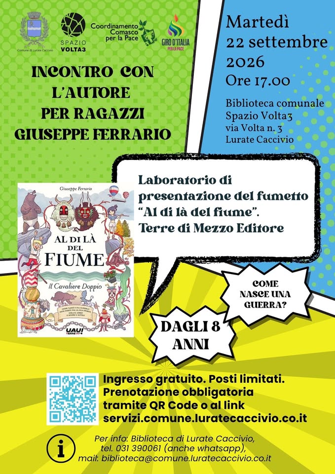 Evento Incontro e laboratorio con l’autore e illustratore per ragazzi Giuseppe Ferrario Locandina Incontro e laboratorio con l’autore e illustratore per ragazzi Giuseppe Ferrario - martedì 22 settembre ore 17:00 - 19:00