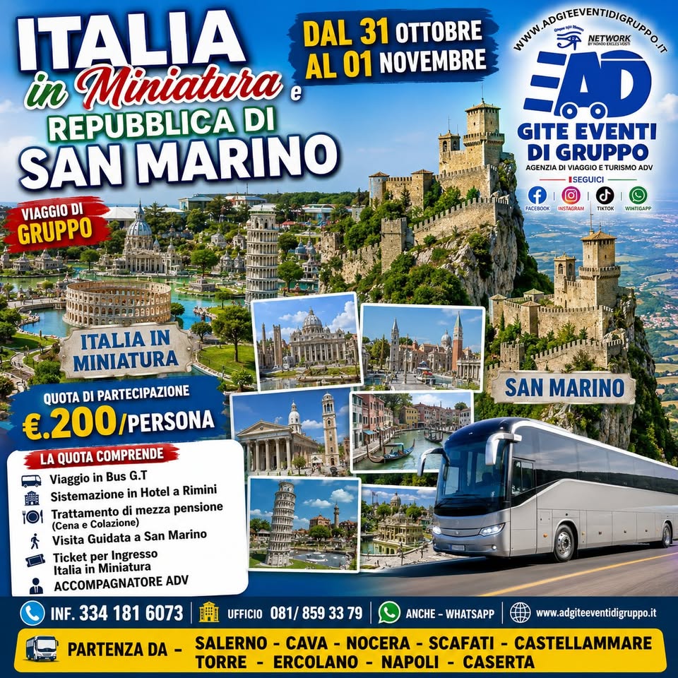 Evento Italia In Miniatura E Repubblica Di San Marino Dal 31 Ottobre Al 01 Novembre Locandina Italia In Miniatura E Repubblica Di San Marino Dal 31 Ottobre Al 01 Novembre - da sabato 31 ottobre - domenica 1 novembre 2026 ore 05:00 ore 22:00