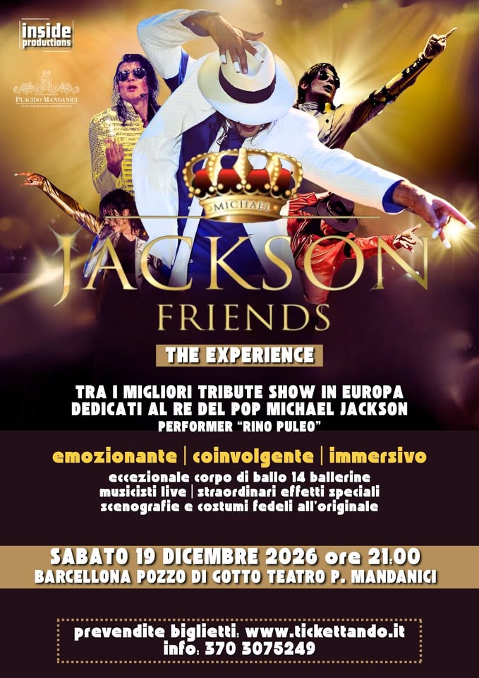 Evento Jackson Friends The Experience Locandina Jackson Friends The Experience - sabato 19 dicembre ore 21:00 - 23:00