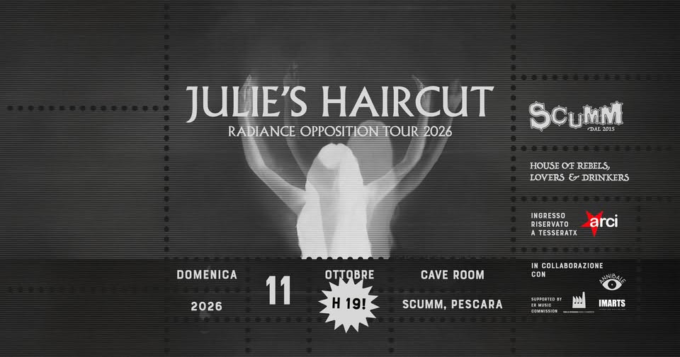 Evento Julie’s Haircut live – Scumm Cave Room Dom 11/10 H 19! Locandina Julie’s Haircut live – Scumm Cave Room Dom 11/10 H 19! - domenica 11 ottobre ore 18:00 - 20:00