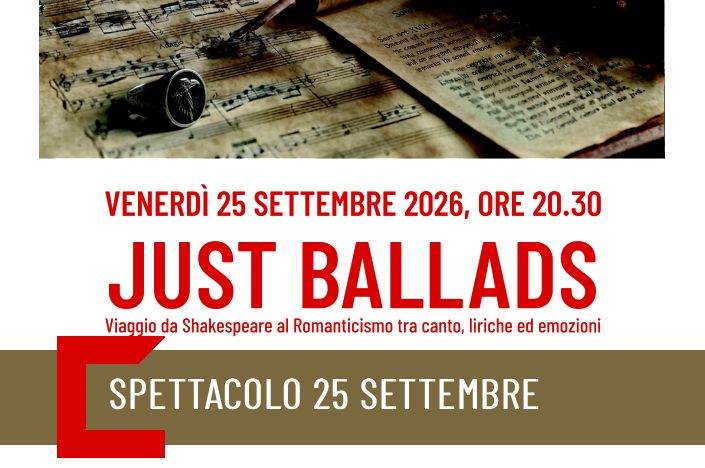 Evento Just Ballads Locandina Just Ballads - venerdì 25 settembre ore 20:30 - 22:30