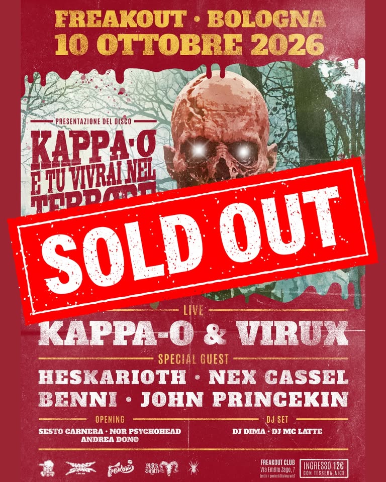 Evento KAPPA – O w – Virux Hard Squat Crew Release Party Freakout Club Locandina KAPPA – O w – Virux Hard Squat Crew Release Party Freakout Club - sabato 10 ottobre ore 21:00 - 23:00