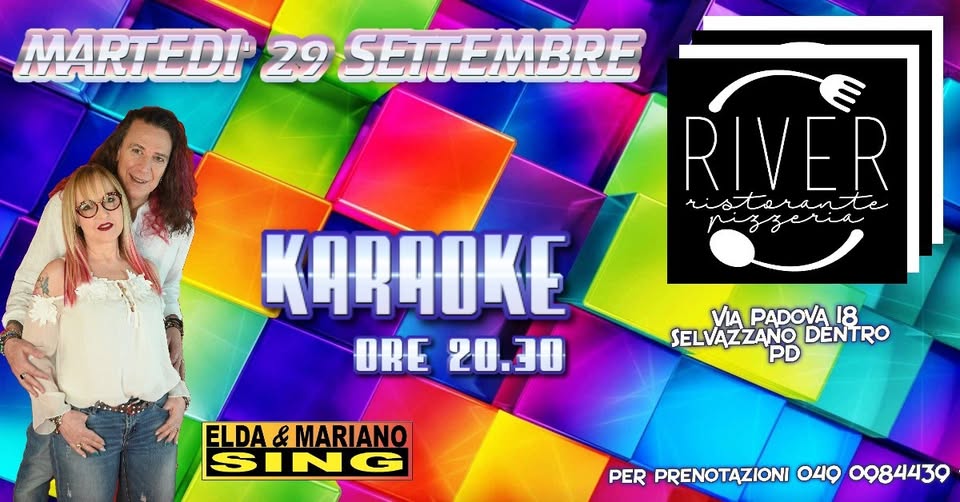 Evento Karaoke River Locandina Karaoke River - martedì 29 settembre ore 20:30 - 22:30