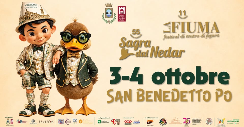Evento La Sagra dal Nedar e La Fiuma Festival di Teatro di Figura – ed. 2026 Locandina La Sagra dal Nedar e La Fiuma Festival di Teatro di Figura – ed. 2026 - da sabato 3 ottobre - domenica 4 ottobre 2026 ore 15:00 ore 19:00