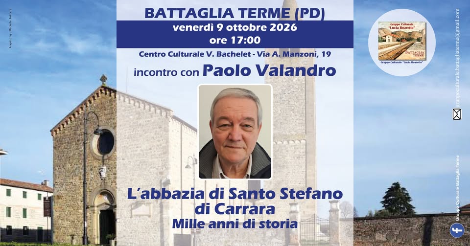 Evento L’Abbazia di Santo Stefano di Carrara – Mille anni di storia Locandina L’Abbazia di Santo Stefano di Carrara – Mille anni di storia - venerdì 9 ottobre ore 17:00 - 18:30