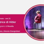 Immagine evento L’assaggiatrice Di Hitler 15 – 01 – 2027 Ore 21 a Mirandola (MO) May be pop art of text that says 'auditorium Rita Levi Montalcini lcini Mirandala FONDAZIONE venerdì 15 gennaio- ore 21 L'assaggiatrice di Hitler tratto da Le assaggiatrici di Rosella Postorino con Silvia Gallerano, Alessia Giangiuliani prosa'