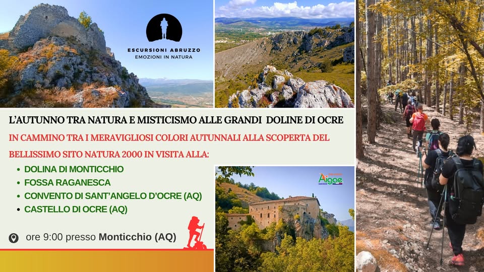 Evento L’Autunno tra Natura e Storia alle grandi Doline di Ocre (AQ) Locandina L’Autunno tra Natura e Storia alle grandi Doline di Ocre (AQ) - domenica 11 ottobre ore 09:00 - 16:00