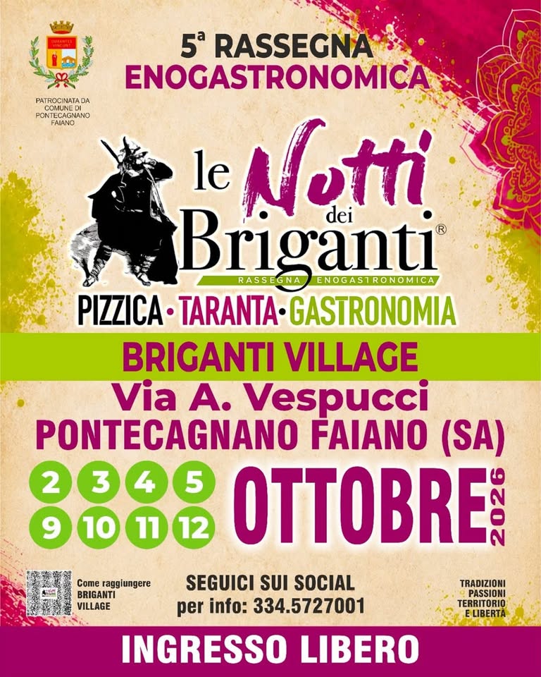 Evento Le Notti Dei Briganti Locandina Le Notti Dei Briganti - da venerdì 2 ottobre - lunedì 5 ottobre 2026 ore 18:00 ore 23:00