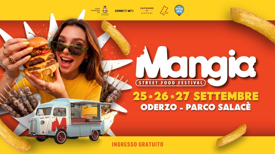 Evento Mangia Street Food Festival – 25/27 Settembre Locandina Mangia Street Food Festival – 25/27 Settembre - da venerdì 25 settembre - domenica 27 settembre 2026 ore 18:00 ore 23:00