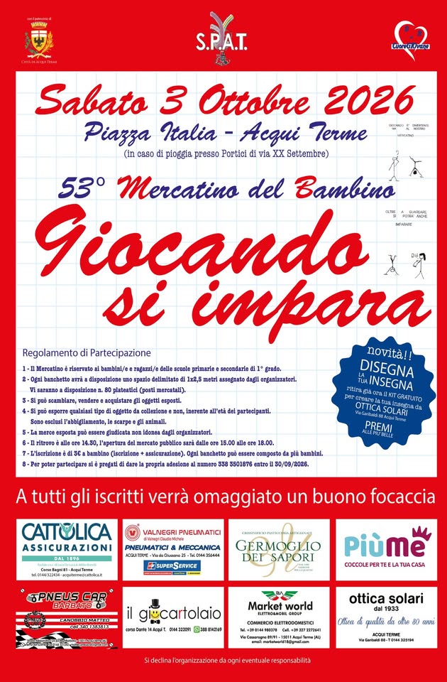 Evento Mercatino del Bambino Locandina Mercatino del Bambino - sabato 3 ottobre ore 14:30 - 18:00