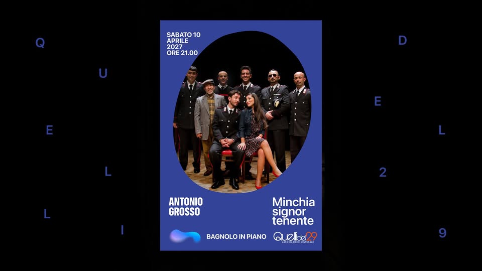 Evento MINCHIA SIGNOR TENENTE Teatro Comunale di Bagnolo in Piano Locandina MINCHIA SIGNOR TENENTE Teatro Comunale di Bagnolo in Piano - sabato 10 aprile ore 21:00 - 23:00