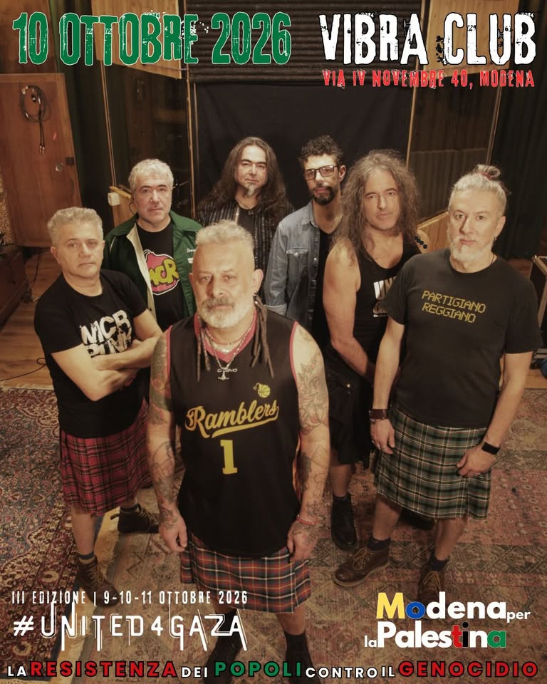 Evento Modena city Ramblers – Banda popolare Emilia rossa united4gaza Locandina Modena city Ramblers – Banda popolare Emilia rossa united4gaza - sabato 10 ottobre ore 20:30 - 03:30