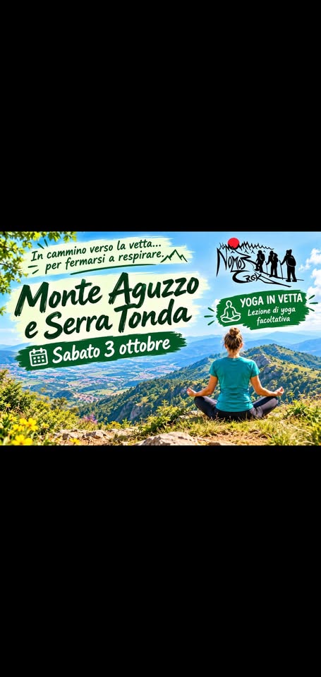 Evento Monte Aguzzo e Serra Tonda con Nomos Trek Locandina Monte Aguzzo e Serra Tonda con Nomos Trek - sabato 3 ottobre ore 09:30 - 16:00