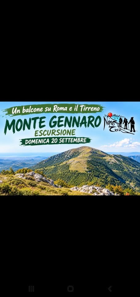 Evento Monte Gennaro con Nomos Trek Locandina Monte Gennaro con Nomos Trek - domenica 20 settembre ore 09:30 - 16:00