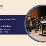 Immagine evento MY WAY – Toscanini Academy Big Band a Russi (RA) May be a graphic of trumpet, violin, clarinet, oboe and text that says 'Teatro Comunale Russi FONDAZIONE ore 20:45 mercoledì 11 novembre My Way Toscanini Academy Big Band Beppe di Benedetto direttore Alan Scaffardi voce solista musica'
