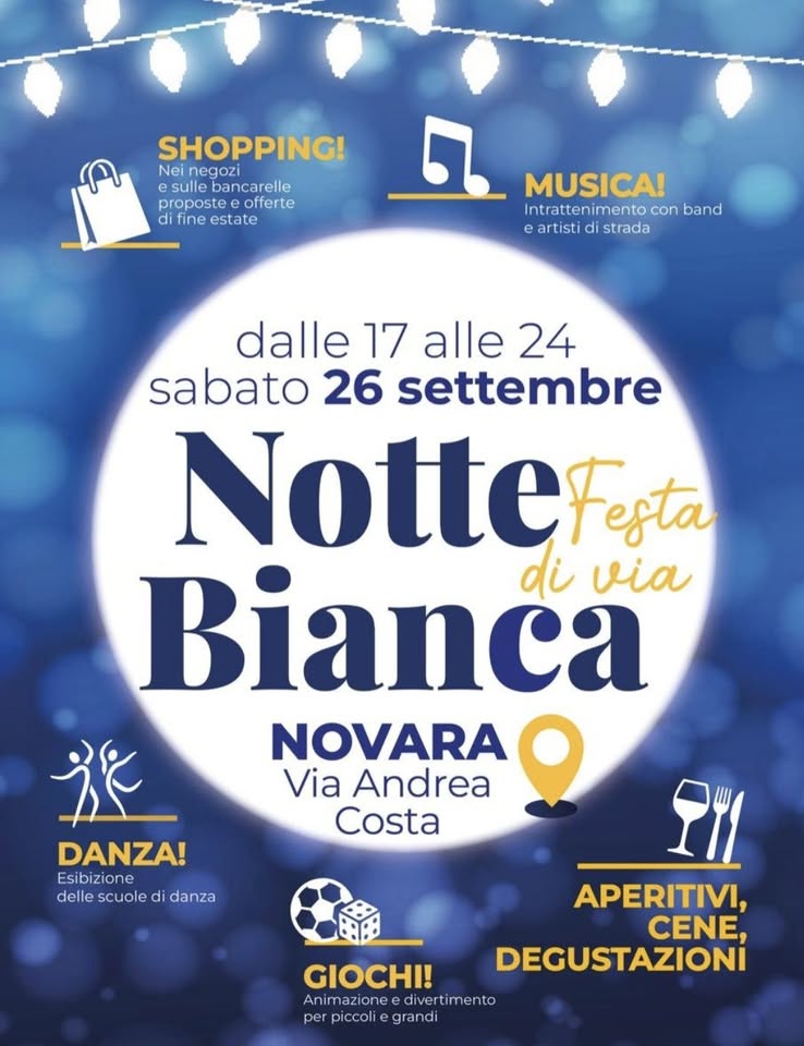 Evento Notte bianca di via Andrea Costa Locandina Notte bianca di via Andrea Costa - sabato 26 settembre ore 18:00 - 23:59