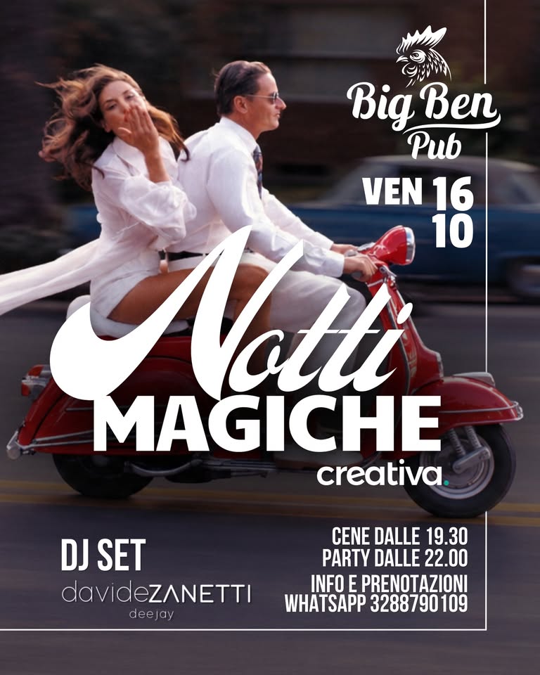 Evento Notti Magiche Locandina Notti Magiche - venerdì 16 ottobre ore 19:30 - 21:30