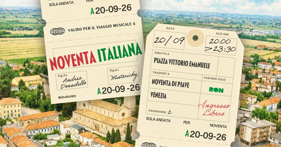 Evento Noventa Italiana It Domenica 20 Settembre Locandina Noventa Italiana It Domenica 20 Settembre - domenica 20 settembre ore 20:00 - 23:30