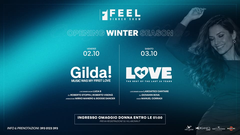 Evento Opening Winter Season @FeelClub Locandina Opening Winter Season @FeelClub - da venerdì 2 ottobre - sabato 3 ottobre 2026 ore 21:00 ore 04:00