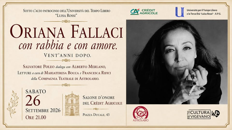 Evento Oriana Fallaci, Con Rabbia E Con Amore. Vent’anni Dopo. Locandina Oriana Fallaci, Con Rabbia E Con Amore. Vent’anni Dopo. - sabato 26 settembre ore 21:00 - 23:00