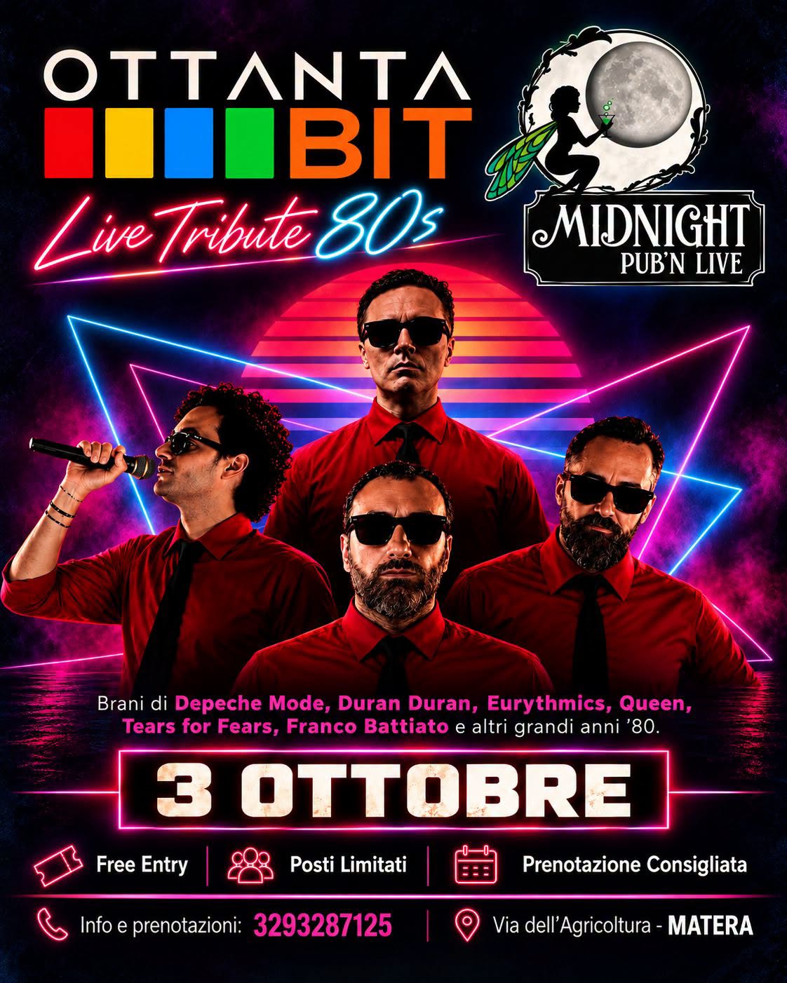 Evento Ottantabit – 80’S Cover Band Locandina Ottantabit – 80’S Cover Band - sabato 3 ottobre ore 22:15 - 00:15