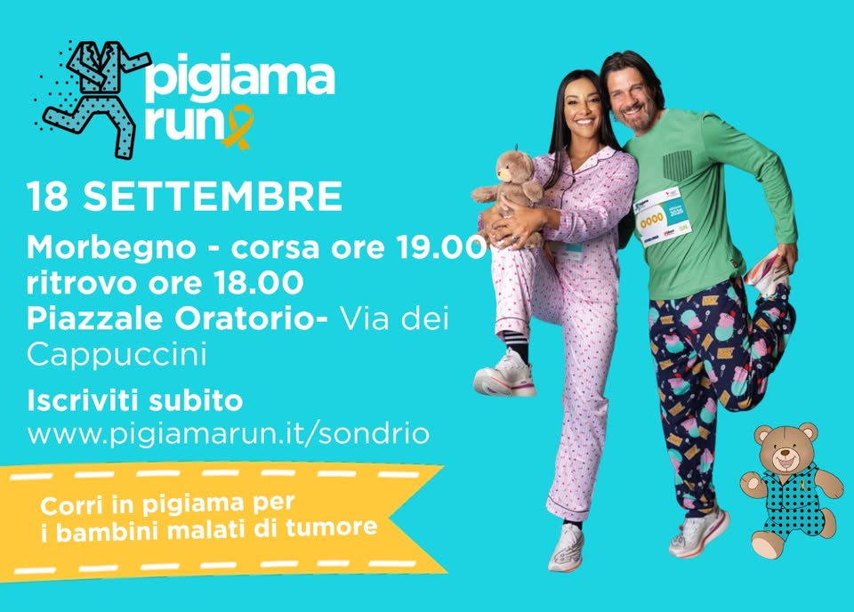 Evento pigiama run 2026 Locandina pigiama run 2026 - venerdì 18 settembre ore 18:00 - 20:00